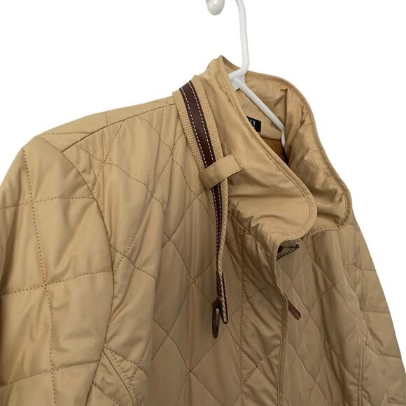 Lauren Ralph Lauren Tan Quilted Lined Equestrian Style Barn Jacket size xlarge - Picture 4 of 8